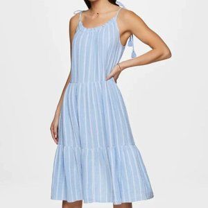 Beach Lunch Lounge Willa Day Sky Blue Sleeveless Tiered Tie Straps - size L NWT